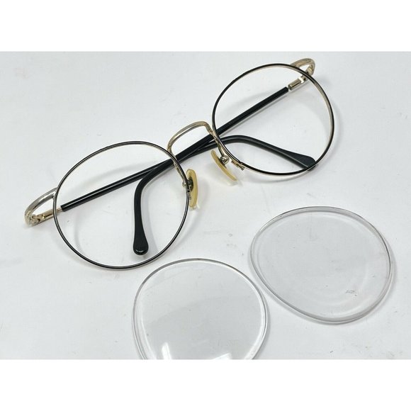 VINTAGE Polo Ralph Lauren Polo 535 Eyeglasses Round Black & Gold 51 [] 18 Rare - Picture 11 of 11
